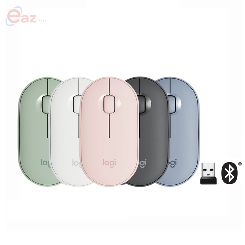 Chuột Bluetooth Silent Logitech Pebble M350 X&#225;m (910-006665)