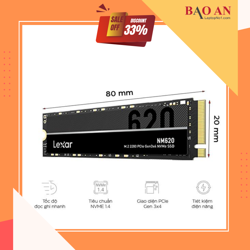 SSD Lexar&#174; NM620 M.2 2280 NVMe 256GB (LNM620X256G) | 1022D