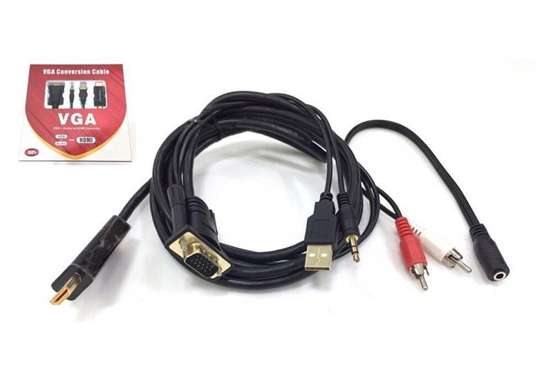 C&#193;P VGA + AUDIO -&gt; HDMI 1.8M (KY-V 552B) 318HP