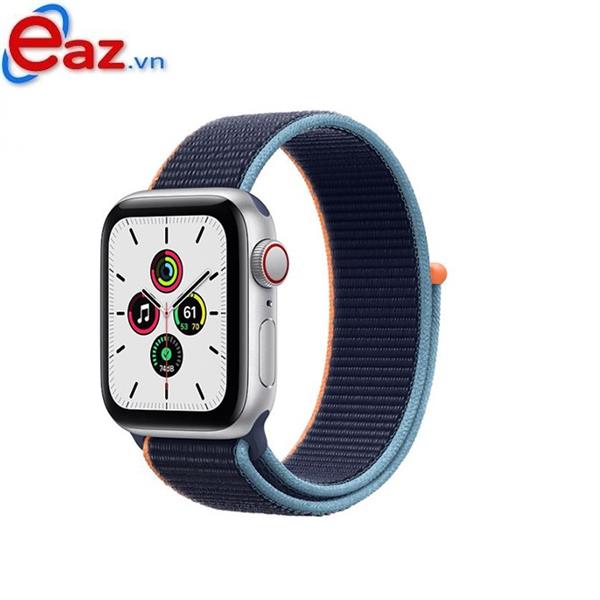 Apple Watch SE GPS + Cellular 44mm MYEW2VN/A Silver Aluminium Case with Deep Navy Sport Loop | 1120D