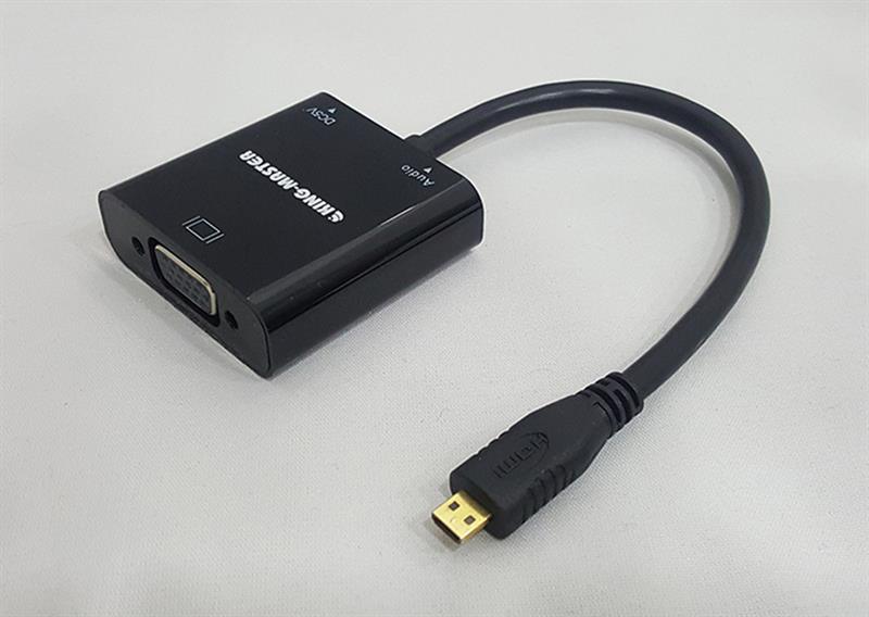 C&#193;P MICRO HDMI -&gt; VGA + AUDIO KINGMASTER (KY-H128B) 318HP